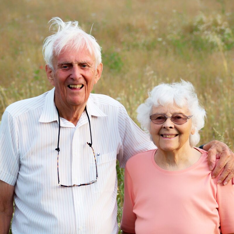 A portrait of Martin and Audrey Wood taken to celebrate their 90th birthday.