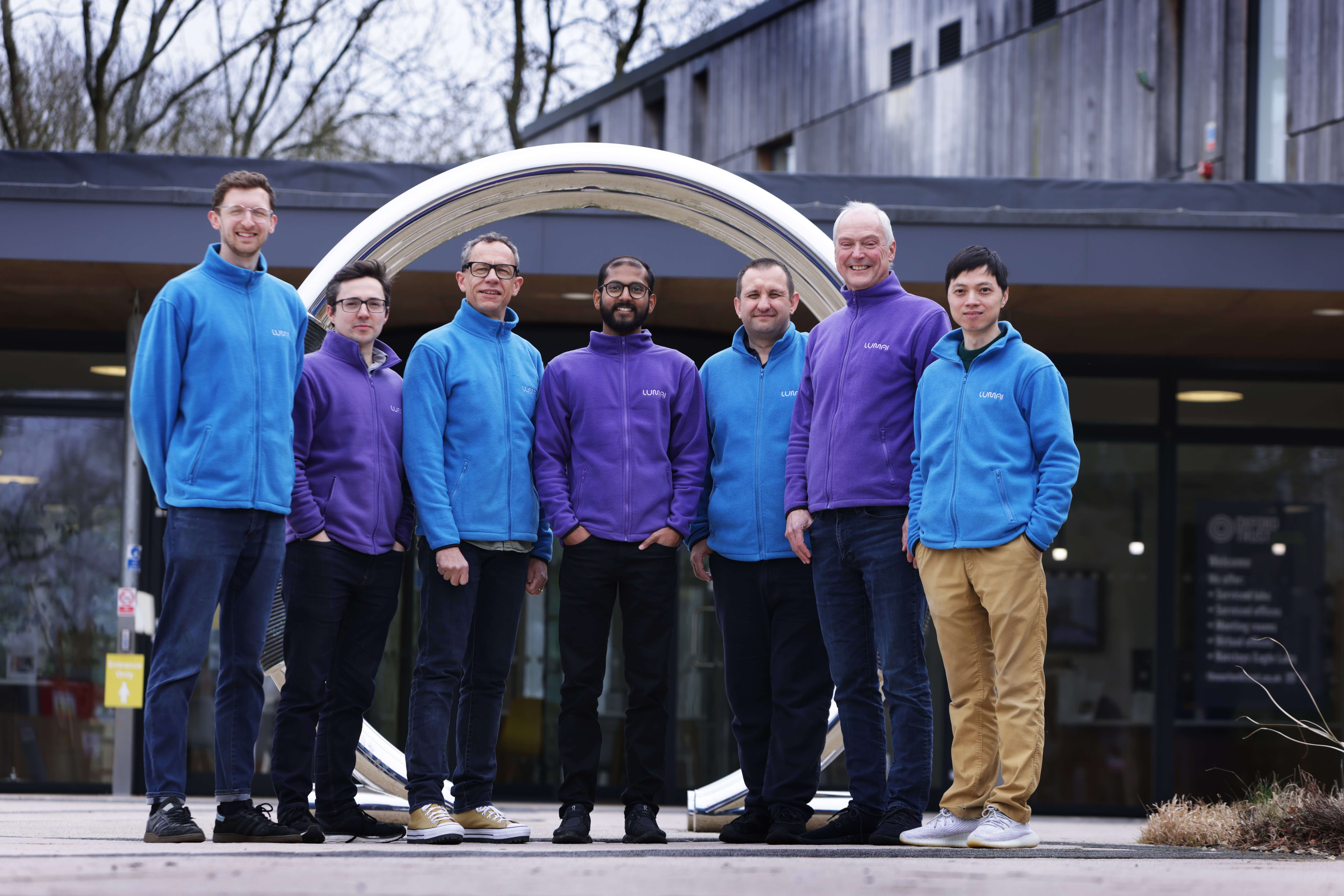Lumai team outside the Wood Centre for Innovation